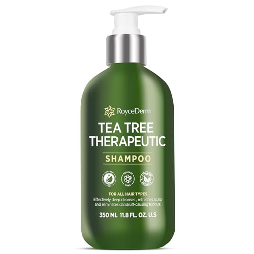 Roycederm Tea Tree Shampoo - Fights Dandruff & Itching, Paraben & Sulfate Free - 16oz