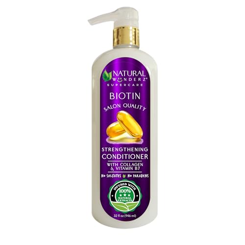 Natural Wunderz Biotin Conditioner - Promotes Hair Growth, Hydrating Scalp Treatment - 32 Fl Oz