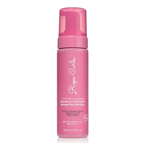 Rizos Curls Hair Mousse - Hydrates & Defines Curls, Frizz-Free Shine with Coconut Water - 6.8 oz