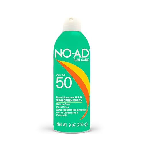 NO-AD SPF 50 Body Sunscreen Spray - Non-Greasy, Waterproof, Broad Spectrum Protection - 9 oz