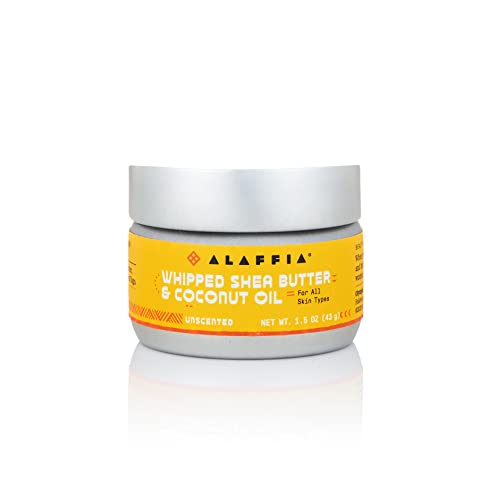 Alaffia Whipped Shea Butter & Coconut Oil - Nourishing Moisturizer, Unscented - 1.5oz