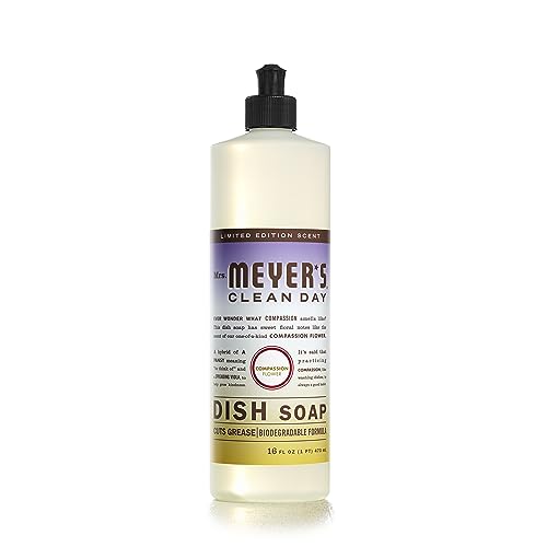 Mrs. Meyer's Liquid Dish Soap - Plant-Derived, Cruelty-Free, Compassion Flower Scent - 16 fl. oz