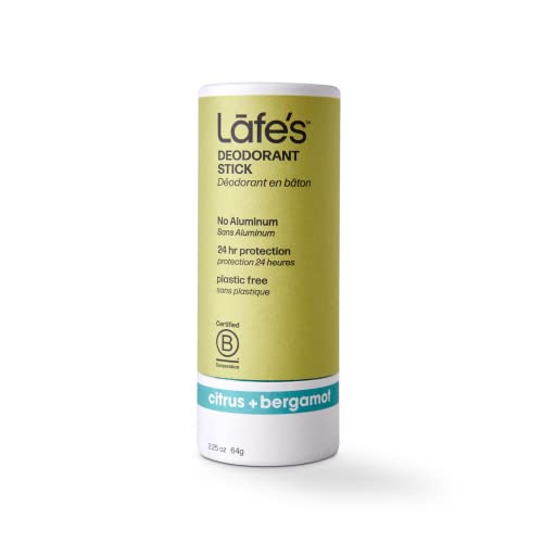 Lafe's Natural Deodorant - 24-Hour Protection, Vegan & Cruelty-Free - 2.25oz Citrus & Bergamot