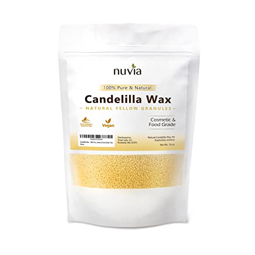 Candelilla Wax - 100% Pure & Natural, Vegan, Food Grade - 16oz Granules for Cosmetic Use