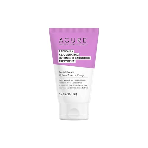 Acure Night Cream - Plant-Based Bakuchiol for Fine Lines, Vegan, Dermatologist-Tested - 1.7 fl oz