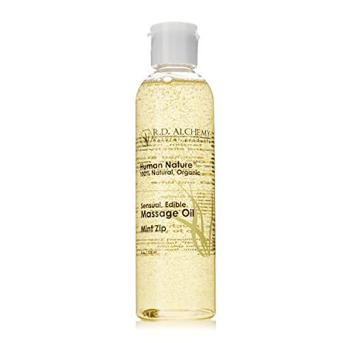 RD Alchemy Massage Oil - Natural Edible Formula, Minty Fresh Flavor - 4 oz with Essential Oils