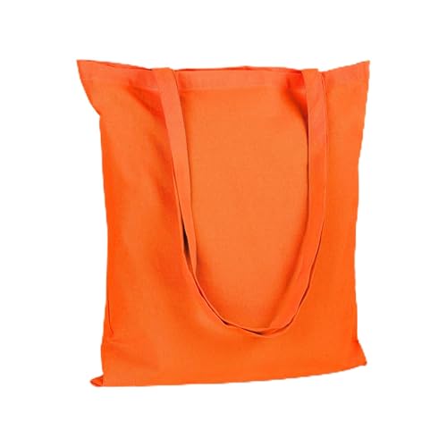 Urban Villa Reusable Cotton Tote Bag - Durable, Versatile, Customizable, Orange - 15''x16''