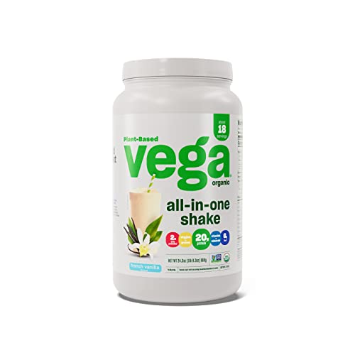 Vega Organic All-in-One Protein Powder - 20g Vegan Protein, Vitamins & Omega-3 - 1.5 lbs