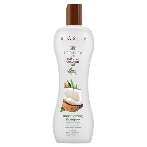 Biosilk Silk Therapy Shampoo - Moisturizes & Strengthens Hair, Color-Safe, Silicone-Free - 12 oz