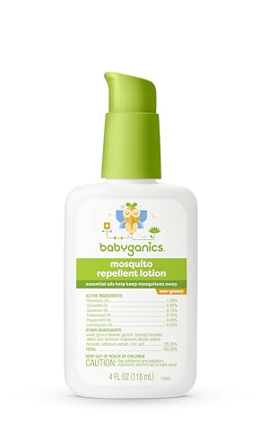 Babyganics Bug Repellent Lotion - Plant-Based Essential Oils, Non-Greasy - 4oz