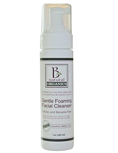 Be Natural Organics Gentle Foaming Facial Cleanser - Hydrating Essential Oils, EWG Rated 1 - 7oz