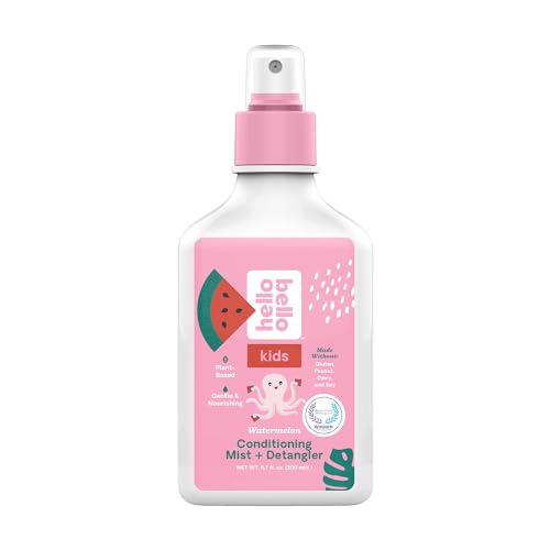 Hello Bello Kids Hair Detangler - Softens Tangles, Vegan & Cruelty-Free, Watermelon - 6.7oz