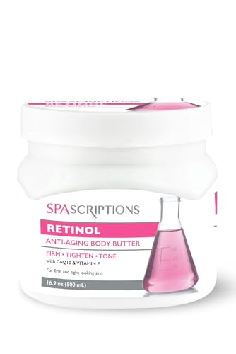 SpaScriptions Retinol Body Butter - Firming, Nourishing with CoQ10 & Vitamin E - 16.9 oz