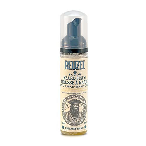 Reuzel Wood and Spice Beard Foam - Tames & Deodorizes, Vegan Formula - 2.36 oz