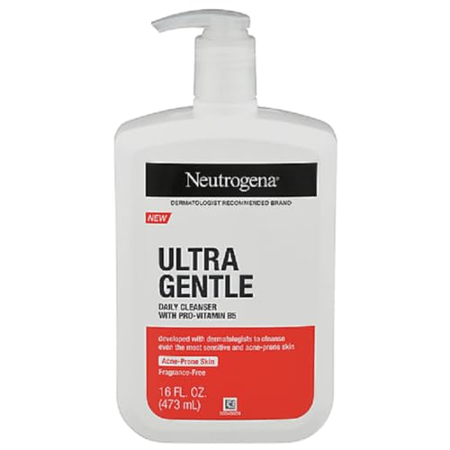 Neutrogena Ultra Gentle Facial Cleanser - Hydrating for Acne-Prone Skin, Fragrance-Free - 16 fl oz