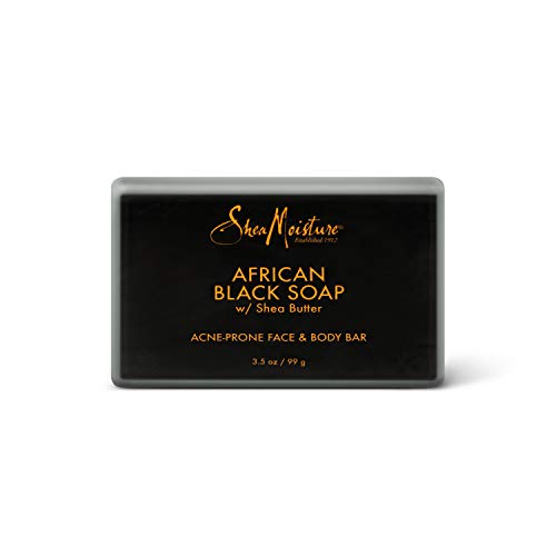 SheaMoisture African Black Soap Face & Body Bar - Exfoliates & Purifies Oily Skin - 3.5oz, 4 Count