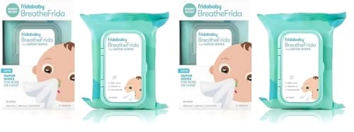 Frida Baby Breathefrida Vapor Wipes - Moisturizing Chamomile & Aloe, 100% Cotton - 30 Count, 2 Pack