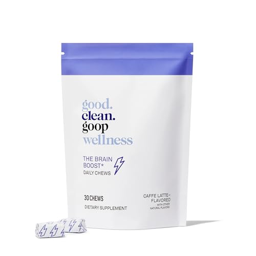 good.clean.goop The Brain Boost Daily Chews - Enhances Energy & Focus, Vegan - Caffe Latte, 30 Chews