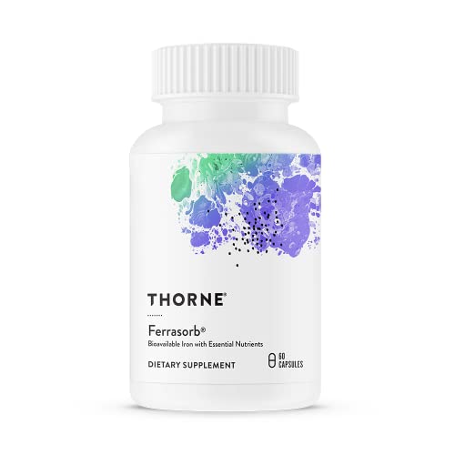 THORNE Vitamin B Iron Support - 36mg Elemental Iron, Folate & B Vitamins, Gluten-Free - 60 Capsules