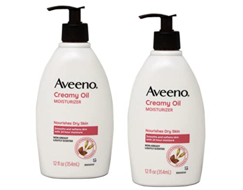 Aveeno Body Oil - Moisturizes All Day, Softens Dry Skin with Oat Oil - 12 oz, 2 Pack