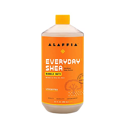 Alaffia Shea Bubble Bath - Deep Relaxation, Fair Trade Ingredients, Unscented - 32 Fl Oz