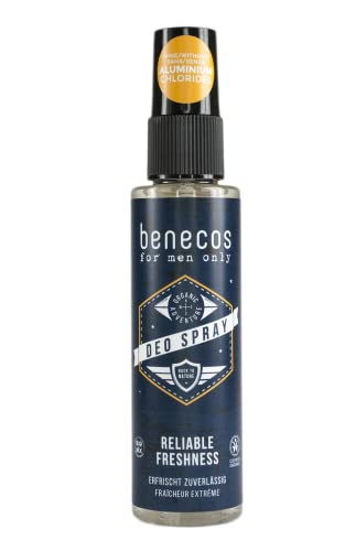 Benecos Men's Organic Deodorant Spray - Fresh Aroma, Vegan, Aluminium Salt-Free - 75ml