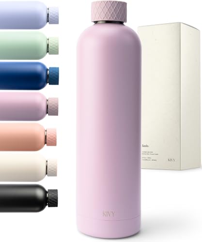 KIVY Insulated Water Bottle - Keeps Drinks Cold/Hot, Leakproof, BPA-Free, 33.8oz, Taupe