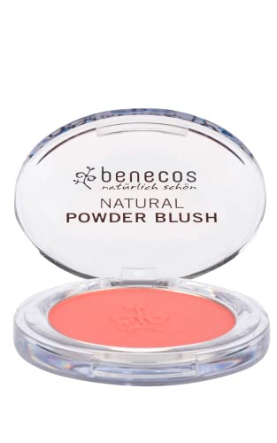 Benecos Natural Powder Blush - Vibrant Color, Vegan & Cruelty-Free - Sassy Salmon Shade