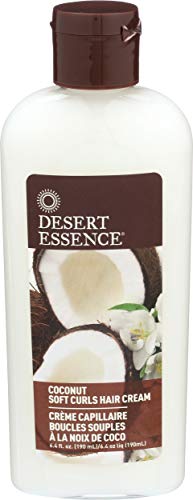 Desert Essence Coconut Curls Hair Cream - Smooth, Define & Hydrate - Vegan, Gluten-Free - 6oz