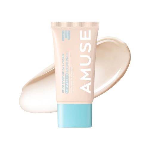 Amuse SEOUL 365 Foundation - Natural Tone-Up, Lightweight & Non-Sticky, Beige - 40ml