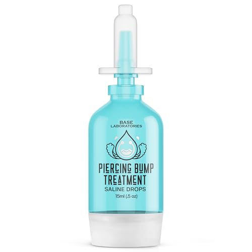 BASE LABORATORIES Piercing Bump Treatment Saline Drops - Keloid Reduction & Healing - 15ml