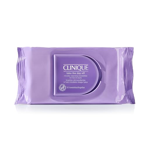 Clinique Micellar Water Wipes - Gentle Makeup Remover for Sensitive Skin, Travel Ready - 30 Count