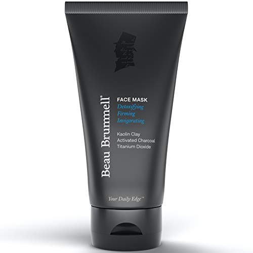 Beau Brummell Men’s Face Mask - Detoxifying Kaolin Clay & Charcoal, Firming & Deep Cleansing - 5oz