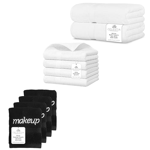 Cotton Towel Set - Soft, Highly Absorbent, Quick-Dry, OEKO-TEX Certified - Pack of 10 Towels