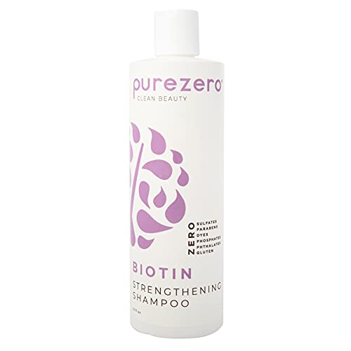 Purezero Biotin Shampoo - Strengthens & Volumizes Hair, Zero Sulfates & Parabens - 12 Fl Oz