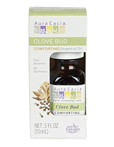 Aura Cacia Clove Bud Essential Oil - Uplifting Aroma, Mind Boosting Benefits - 0.5 Ounce