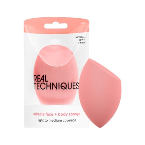 Real Techniques Miracle Face + Body Sponge - Even Glow, Vegan & Cruelty-Free - XL Size