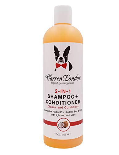 Warren London 2-in-1 Dog Shampoo & Conditioner - Soothes Itchy Skin, Coconut Scent - 17oz