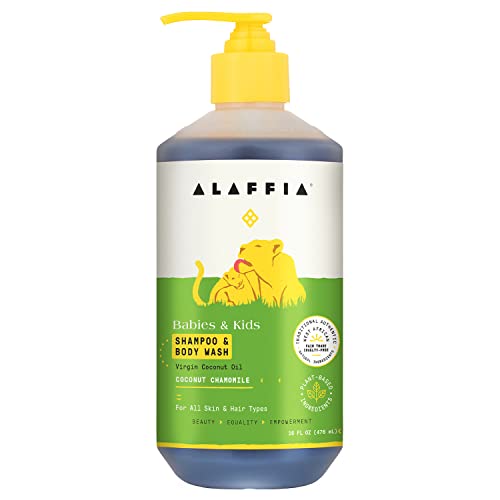 Alaffia Kids Shampoo & Body Wash - Gentle Care with Coconut & Chamomile, Fair Trade - 16 Fl Oz