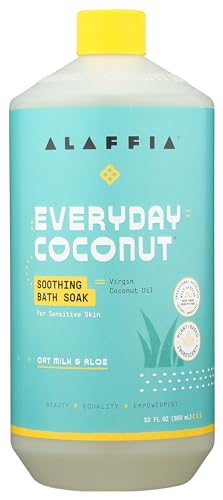 ALAFFIA Oatmilk & Aloe Bath Soak - Gentle Hydration, Certified Organic - 32oz