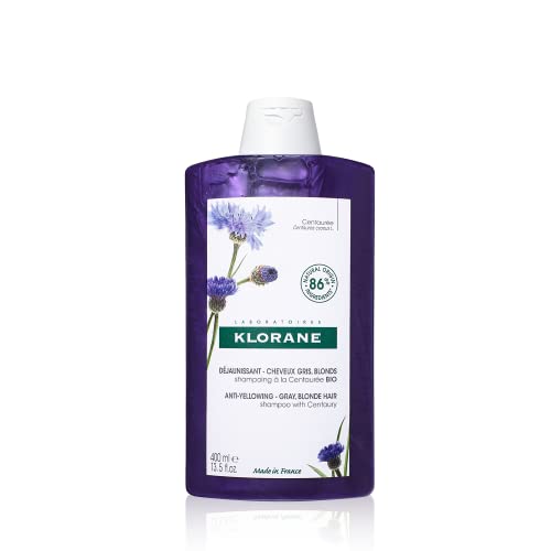 Klorane Plant-Based Purple Shampoo - Brightens Blonde & Silver Hair, Paraben-Free - 13.5 fl. oz.