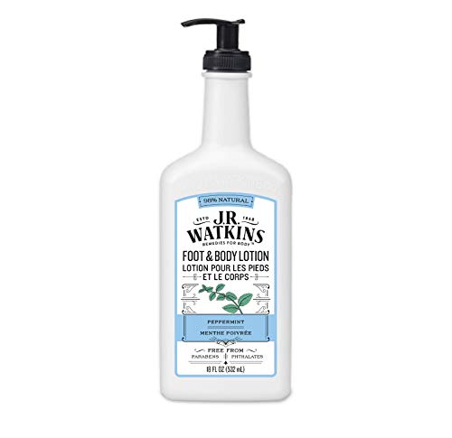 J R Watkins Body Lotion - 98% Natural, Paraben & Phthalate Free, Peppermint - 18 fl oz