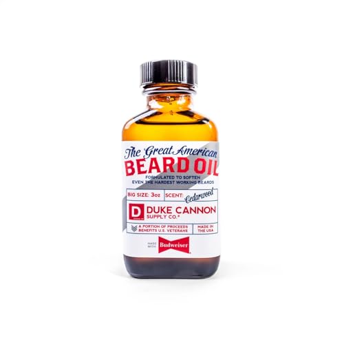 Duke Cannon Great American Beard Oil - Nourishing Apricot Oils, Budweiser Infused, Cedarwood - 3oz