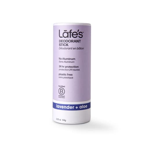 Lafe's Natural Deodorant Stick - 24-Hour Protection, Vegan & Toxin-Free, Lavender Aloe - 2.25oz