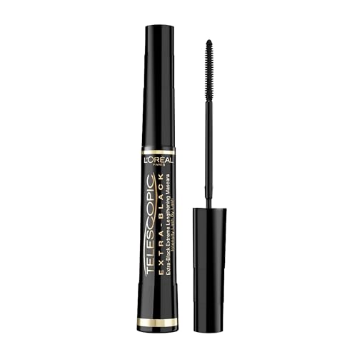 L'Oreal Telescopic Extra Black Mascara - Lengthens Lashes 60%, Defined Lash-by-Lash - 0.27oz