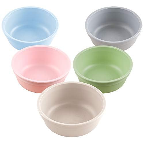 Re-Play 12 Oz. Reusable Plastic Bowls, Durable & Dishwasher Safe, Set of 5 - Cool Tones