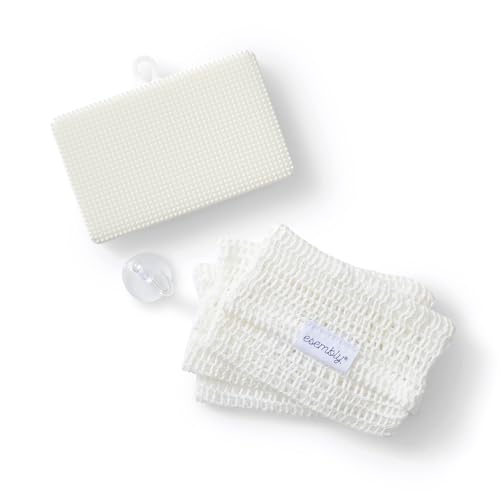 Esembly GoTwo Sudser Set - Durable Kitchen Scrubber, Compostable Covers, BPA-Free - 1 Base, 3 Covers