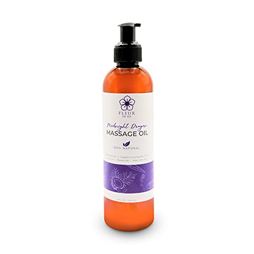 FLEUR DE SPA Massage Oil - Soothes Muscles, Anti-Cellulite, Natural Oils Infused - 8oz