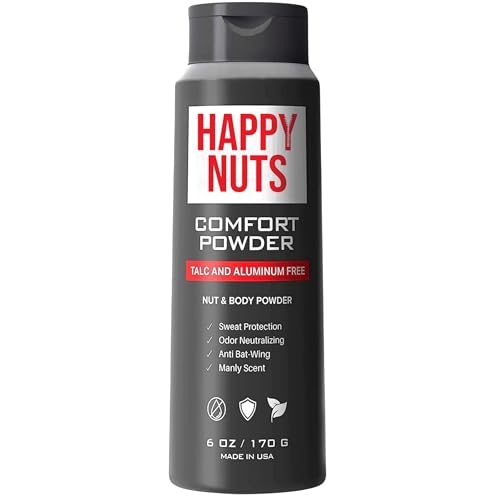 HAPPY NUTS Body Powder - Anti-Chafing & Deodorant, Aluminum-Free, Talc-Free - 6oz