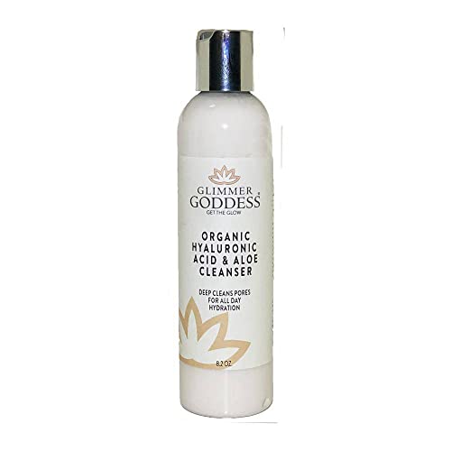 GLIMMER GODDESS Organic Exfoliating Face Cleanser - Gentle Renewal, Anti-Aging - 8oz